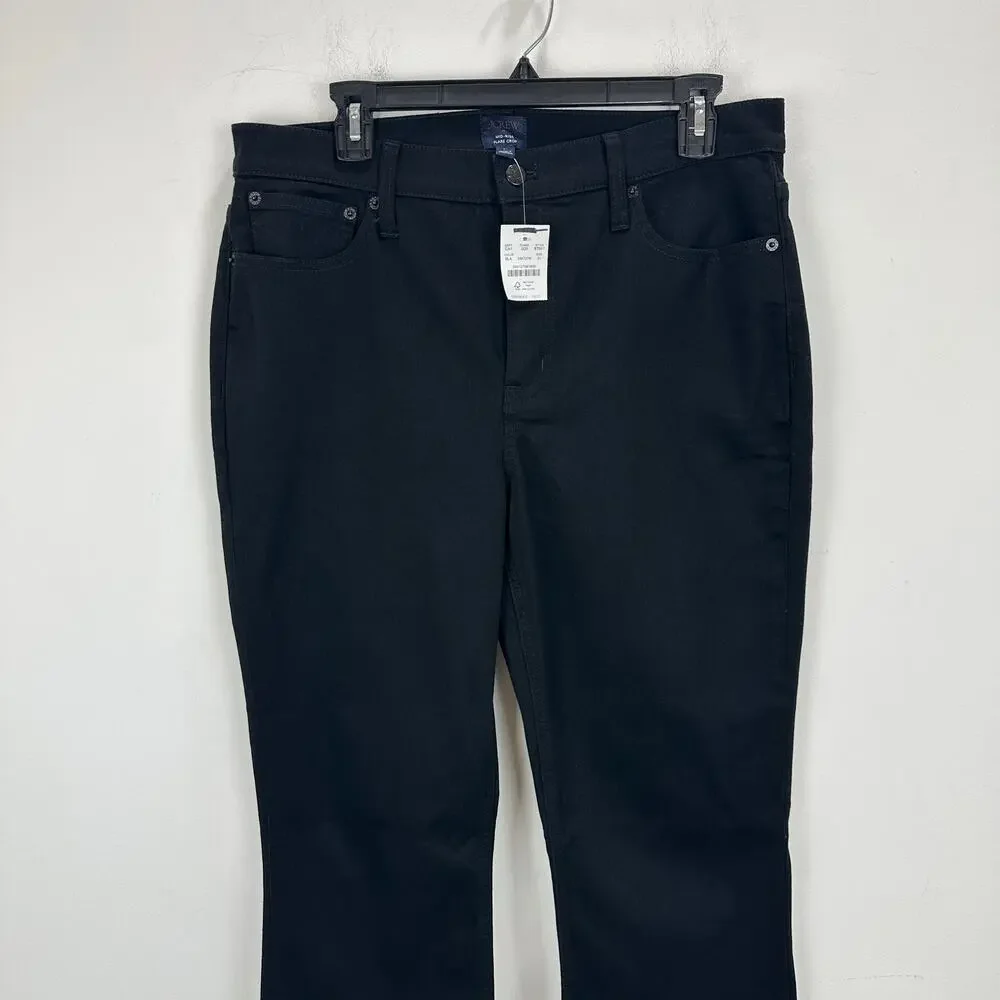 J.Crew Flare Crop Black Jean All Day Stretch Classic Minimalist Denim US 31 NWT